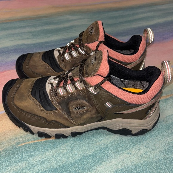 Keen Ridge Flex Hiking Shoes Waterproof Women’s size 8.5 Timberwolf/Brick Dust - Picture 1 of 8
